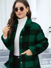 Harriet Dunmore | Plaid Fleece Button-Front Jacket For Women