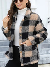 Harriet Dunmore | Plaid Fleece Button-Front Jacket For Women