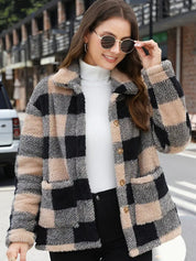 Harriet Dunmore | Plaid Fleece Button-Front Jacket For Women