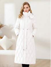 Greta Ashbourne | Longline Quilted Puffer Coat For Women