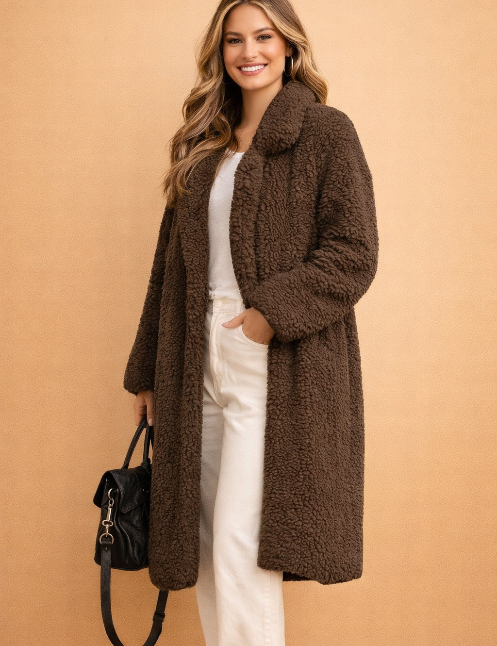 Aurelia Dunstwood | Longline Teddy Coat For Women