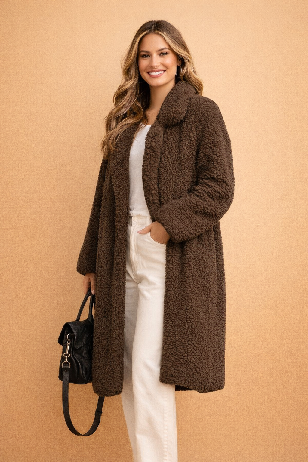 Aurelia Dunstwood | Longline Teddy Coat For Women