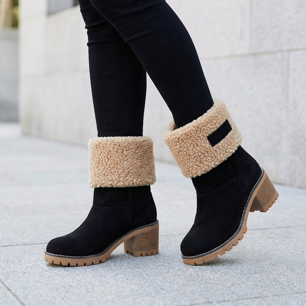 Dominique Ashgrove | Sherpa Cuff Ankle Boot For Women
