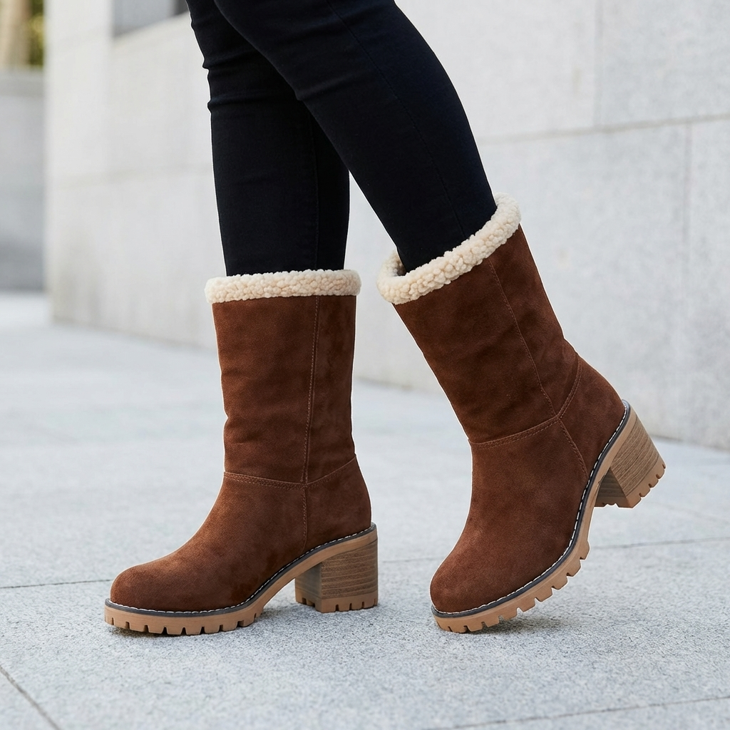 Dominique Ashgrove | Sherpa Cuff Ankle Boot For Women
