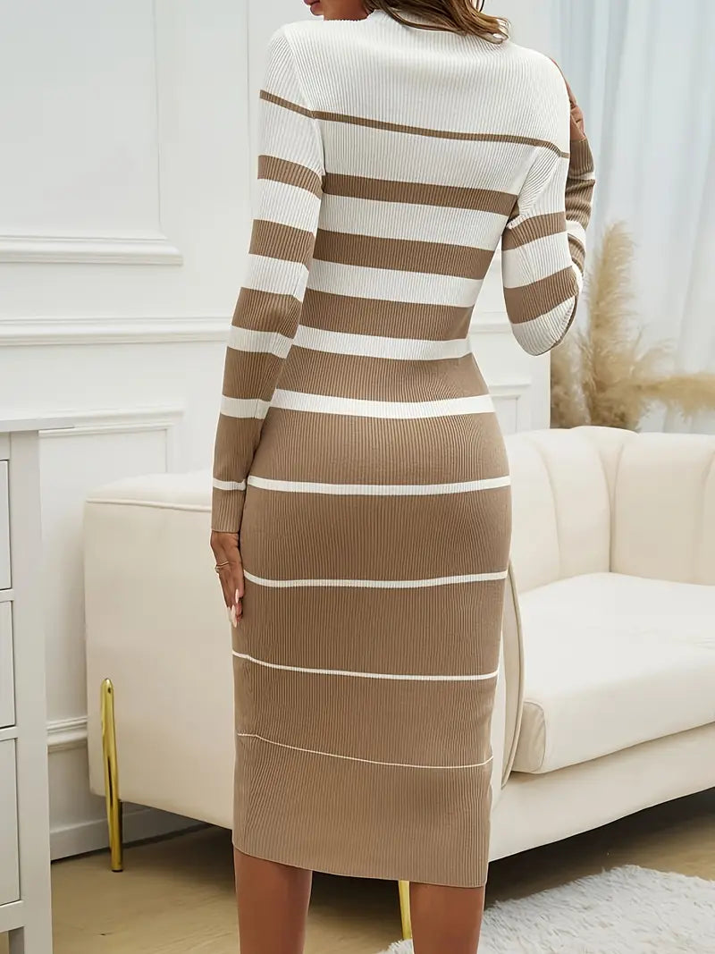 Tabitha Wrenford | Striped Long Sleeve Midi Dress For Women