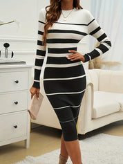 Tabitha Wrenford | Striped Long Sleeve Midi Dress For Women