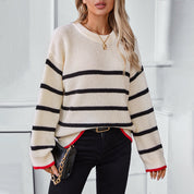 Paulette Wrenmore | Oversized Striped Knit Sweater For Women