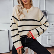 Paulette Wrenmore | Oversized Striped Knit Sweater For Women