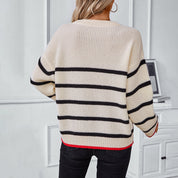 Paulette Wrenmore | Oversized Striped Knit Sweater For Women