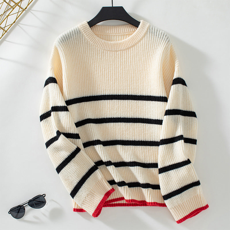 Paulette Wrenmore | Oversized Striped Knit Sweater For Women