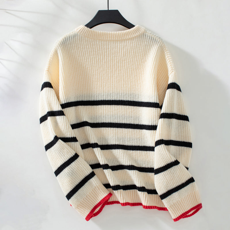 Paulette Wrenmore | Oversized Striped Knit Sweater For Women