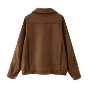 Diana Caulfield | Oversized Suede Zip Jacket For Women