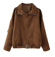 Diana Caulfield | Oversized Suede Zip Jacket For Women