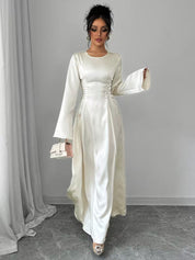 Emmeline Vauclaire | Satin Long Sleeve Maxi Dress For Women