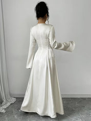 Emmeline Vauclaire | Satin Long Sleeve Maxi Dress For Women