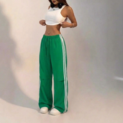 Scarlett Beauvale | Wide Leg Trackpants with Side Stripes For Women