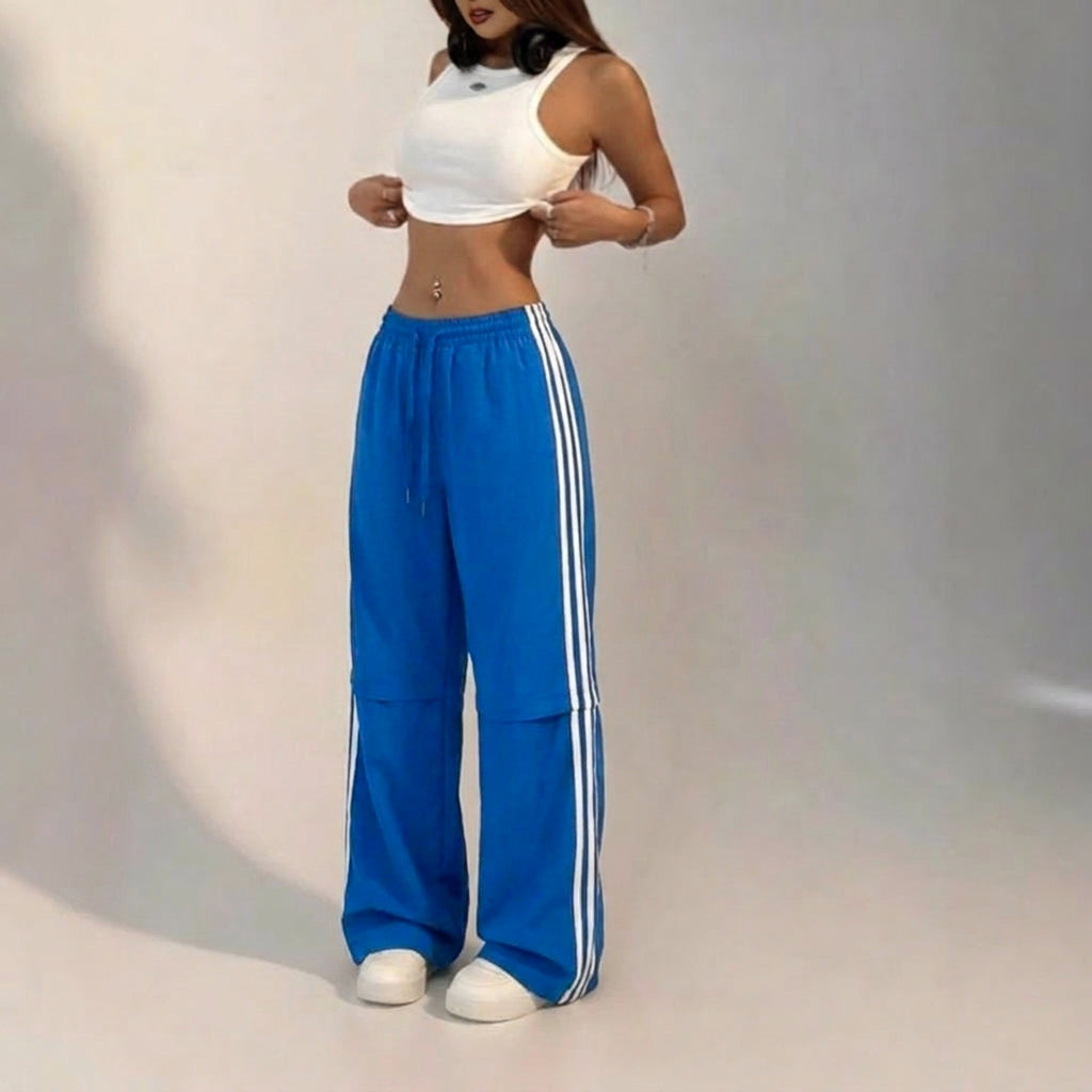 Scarlett Beauvale | Wide Leg Trackpants with Side Stripes For Women