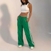 Scarlett Beauvale | Wide Leg Trackpants with Side Stripes For Women