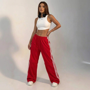 Scarlett Beauvale | Wide Leg Trackpants with Side Stripes For Women