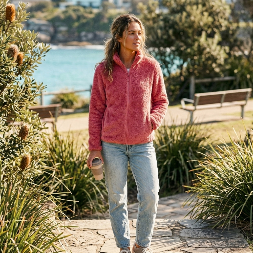 Miriam Caldwell | Fluffy Zip-Up Fleece Jacket For Women